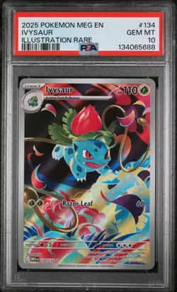 2025 POKEMON MEG EN-MEGA EVOLUTION ILLUSTRATION RARE #134 IVYSAUR PSA 10 - Image 1