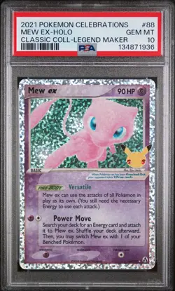 2021 POKEMON CELEBRATIONS CLASSIC COLL #88 MEW EX-HOLO PSA 10 - Image 1