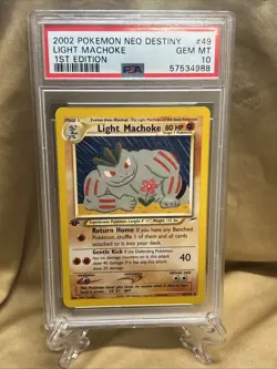 2002 Pokemon Neo Destiny Light Machoke 1st Edition PSA 10!! - Image 1