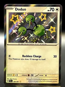 Doduo 199/091 Shiny Rare SV: Paldean Fates Pokemon TCG - NM - Image 1