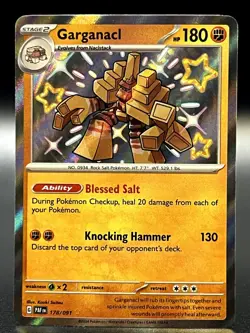Garganacl 178/091 Shiny Rare SV: Paldean Fates Pokemon TCG - NM - Image 1
