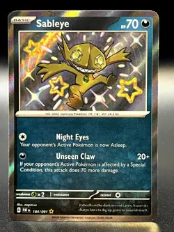 Sableye 184/091 Shiny Rare SV: Paldean Fates Pokemon TCG - NM - Image 1
