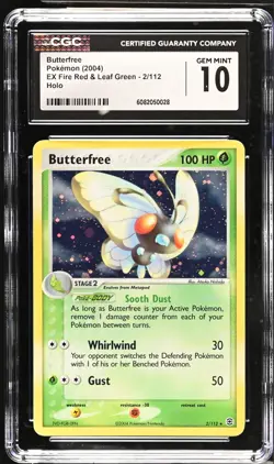 2004 POKEMON EX FIRE RED & LEAF GREEN BUTTERFREE HOLO 2/112 CGC 10 GEM MINT - Image 1