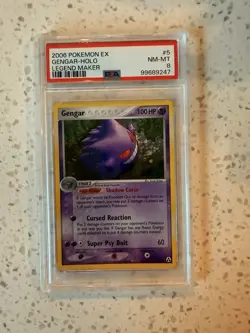 Pokemon Gengar EX 5/92 Legend Maker Holo Rare PSA 8 Stage 2 2006 - Image 1