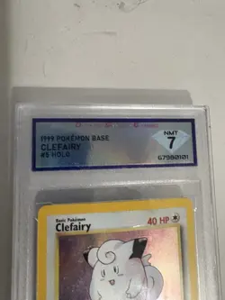 1999 Base Set Unlimited Clefairy Holo 5/102 Pokemon Card CGC 7 Near Mint - Image 2