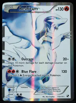 Reshiram #113/114 Black & White NM/M Pokemon Card - Image 1