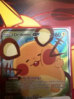 Pokemon Dedenne GX Alternate Art Full Art Holo Promo Card 195A/214 English - Image 1