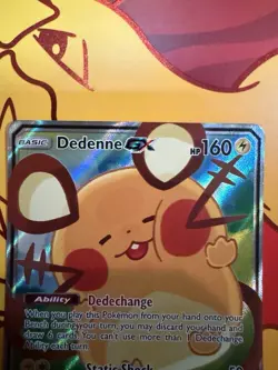 Pokemon Dedenne GX Alternate Art Full Art Holo Promo Card 195A/214 English - Image 3