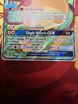 Pokemon Dedenne GX Alternate Art Full Art Holo Promo Card 195A/214 English - Image 4