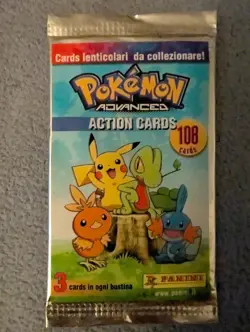 2004 Pokemon Panini Action Cards Advanced Booster Pack Lenticular Sealed New - Image 1