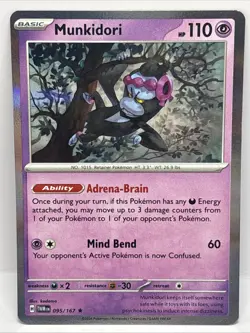 Pokemon 2024 Twilight Masquerade Munkidori Holo Card 095/167 Rare - Image 1