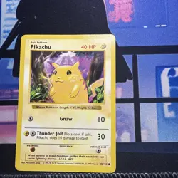 Pikachu 58/102 Shadowless Yellow Cheeks Base Set Vintage Pokemon Card WOTC - Image 1