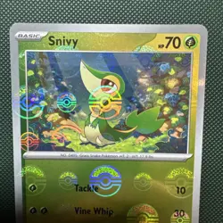 Snivy Pokeball Reverse Holo Black Bolt 001/086 English Pokemon TCG Card NM - Image 2