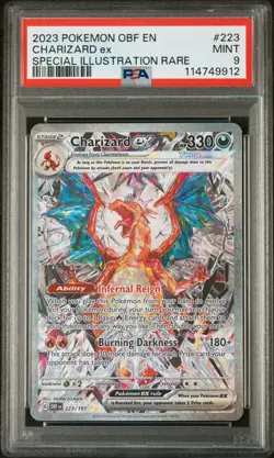 2023 POKEMON OBF EN-OBSIDIAN FLAMES SPECIAL ILLUSTRATION RARE CHARIZARD EX PSA 9 - Image 1