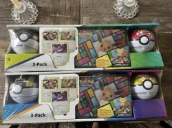 Costco Pokemon Collector 3-Pack: Eevee Treasure Chest + 2 Poke Ball Tins - Image 1