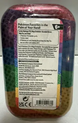 Pokemon Mega Evolution Ascended Heroes Pikachu & Tepig Mini Tin New Sealed - Image 2