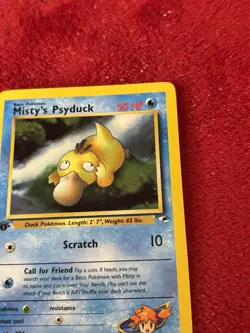 1st edition Misty's Psyduck 054/132 Gym Heroes Regular Wotc Pokemon Card Lp - Image 3