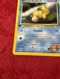 1st edition Misty's Psyduck 054/132 Gym Heroes Regular Wotc Pokemon Card Lp - Image 4