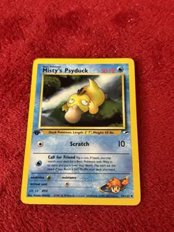 1st edition Misty's Psyduck 054/132 Gym Heroes Regular Wotc Pokemon Card Lp - Image 5