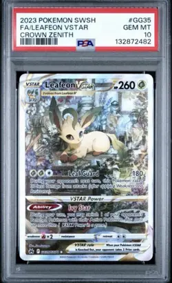 POKEMON SWORD & SHIELD CROWN ZENITH #GG35 FULL ART/LEAFEON VSTAR PSA 10 - Image 1