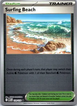 Surfing Beach 129/132 UC Mega Evolution Pokemon Reverse Holo NM - Image 1