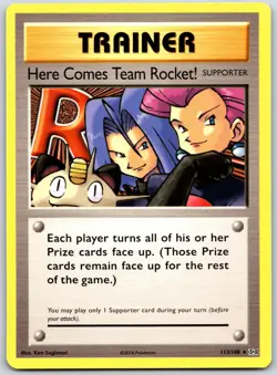 POKEMON EVOLUTIONS HERE COMES TEAM ROCKET! 113/108 SECRET RARE NON HOLO NM - Image 1