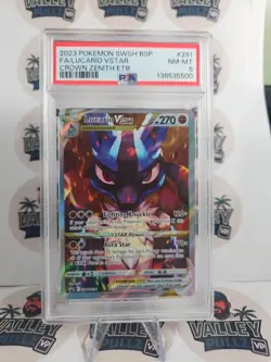 2023 POKEMON SWSH BLACK STAR PROMO #291 FULL ART/LUCARIO VSTAR PSA 8 - Image 1