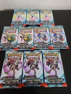 Lot of 10 Pokemon Journey Together Booster Packs - Scarlet & Violet sealed - Image 1
