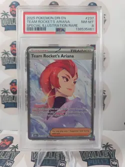 Pokemon TCG Team Rockets Ariana Ultra Rare Destined Rivals 224/182 SIR PSA 8 - Image 1