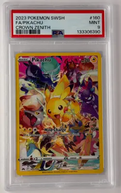 PSA 9 Pokemon Pikachu Crown Zenith Secret Rare 160/159 Alt Full Art SWSH 2023 FA - Image 1
