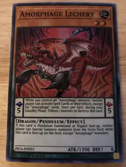 YuGiOh! Amorphage Lechery FIGA-EN055 1st Edition - Image 1