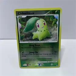 Chikorita 77/123 Reverse Holo Pokemon Card TCG - Mysterious Treasures - 50 HP - Image 1