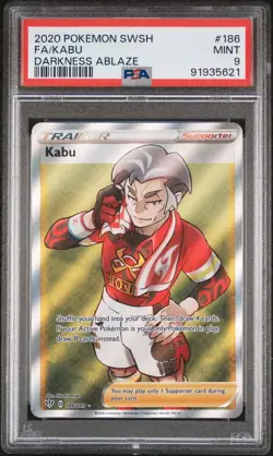 Pokemon Sword & Shield Darkness Ablaze # 186 Full Art Kabu PSA 10 Card GEM MINT! - Image 1