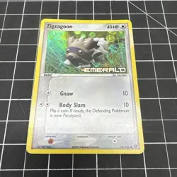 Pokemon TCG Zigzagoon Emerald Card 74/106 2005 Reverse Holo Stamped H2 - Image 1