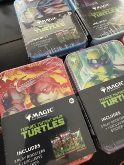 Magic The Gathering Teenage Mutant Ninja Turtles Tins Full Set Of 5 Sealed - Image 2