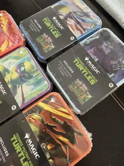 Magic The Gathering Teenage Mutant Ninja Turtles Tins Full Set Of 5 Sealed - Image 3