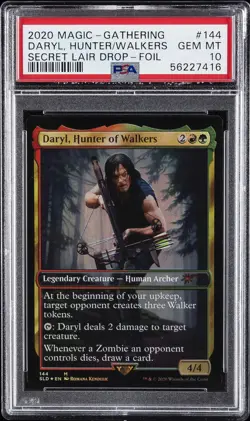 2020 MTG SECRET LAIR DROP THE WALKING DEAD-FOIL DARYL, HUNTER OF WALKERS PSA 10 - Image 1