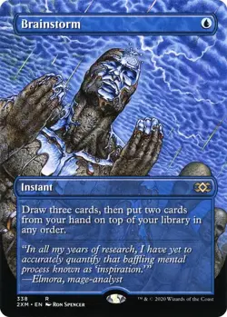 BRAINSTORM (BORDERLESS) - DOUBLE MASTERS - MTG MAGIC THE GATHERING NEAR MINT - Image 1