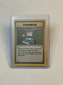 VTG Pokemon TCG Computer Search 71/102 Base Set Non Holo Rare Unlimited WOTC LP - Image 1