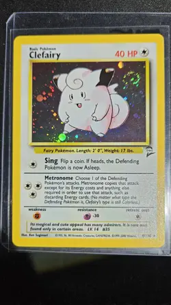 Pokemon Clefairy Base Set 2 Holo Rare Card - Image 1