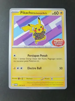 Pikachu Batik Shirt 154/SV-P PROMO Indonedian Journey Pokemon Card | EXC-LP - Image 1