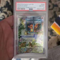 Pokemon Charmander Obsidian Flames PC ETB Promo Holo PSA 8 SVP 034 - Image 1