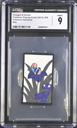 Porygon & Grimer May Rare Japanese Pokemon Playing Card Hanafuda 2013 CGC Mint 9 - Image 1