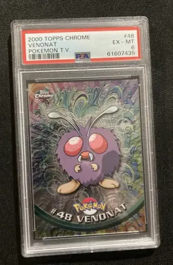 2000 Topps Chrome Pokemon T.V. Venonat #48 PSA 6 - Image 1
