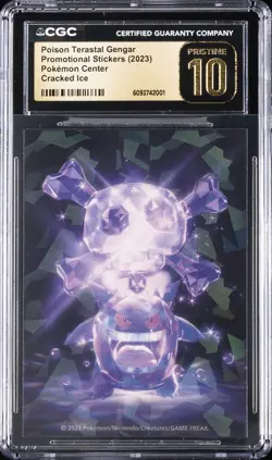 2023 POKEMON CENTER STICKERS POISON TERASTAL GENGAR CGC 10 PRISTINE - Image 1