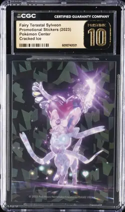 2023 POKEMON CENTER STICKERS FAIRY TERASTAL SYLVEON CGC 10 PRISTINE - Image 1