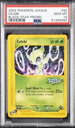 2002 POKEMON LEAGUE PROMO BLACK STAR #50 CELEBI PSA 10 - Image 1