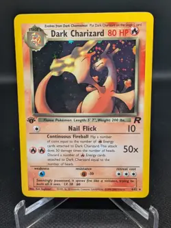 Pokemon Dark Charizard Holo Rare TCG 1st Edition 4/82 LP - Image 1