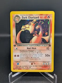 Pokemon Dark Charizard Holo Rare TCG 1st Edition 4/82 LP - Image 2