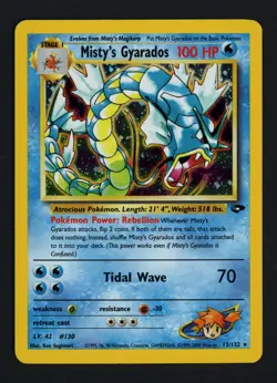 Misty's Gyarados 13/132 Gym Challenge Unlimited Holofoil Holo Rare Pokemon TCG - Image 1